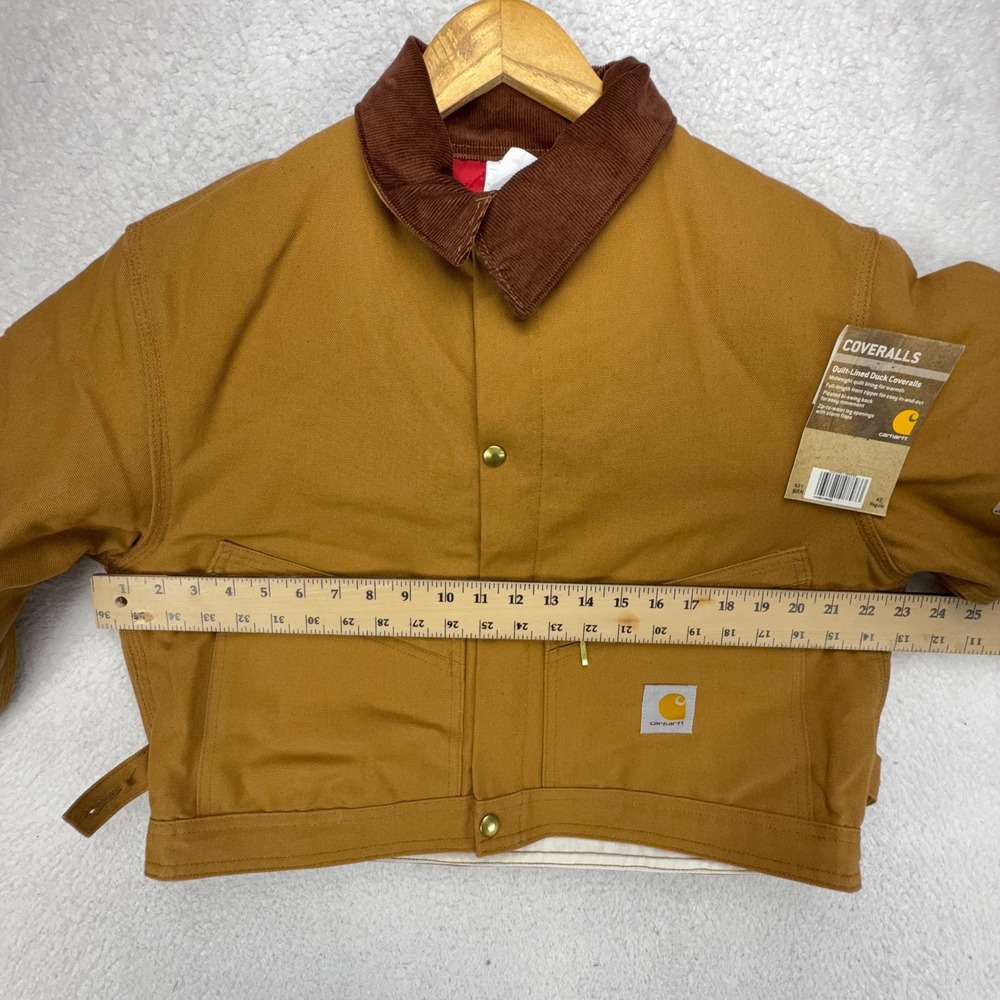 Carhartt Cropped Detroit Jacket Red Quilt Lined Mens Large 42 X01 BRN Brown NWT - Picture 6 of 16